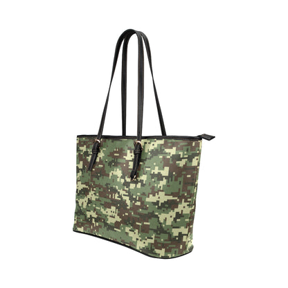 ACU Digital Army Camouflage Leather Tote Bag