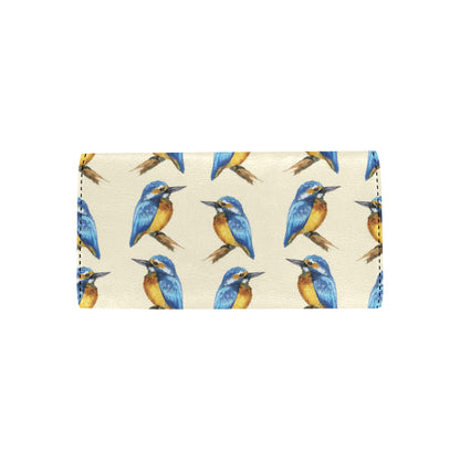 Kingfisher Pattern Print Design 01 Women's Trifold Wallet
