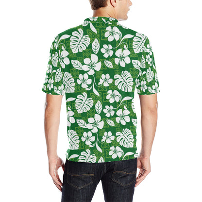 Hawaiian Themed Pattern Print Design H016 Men Polo Shirt