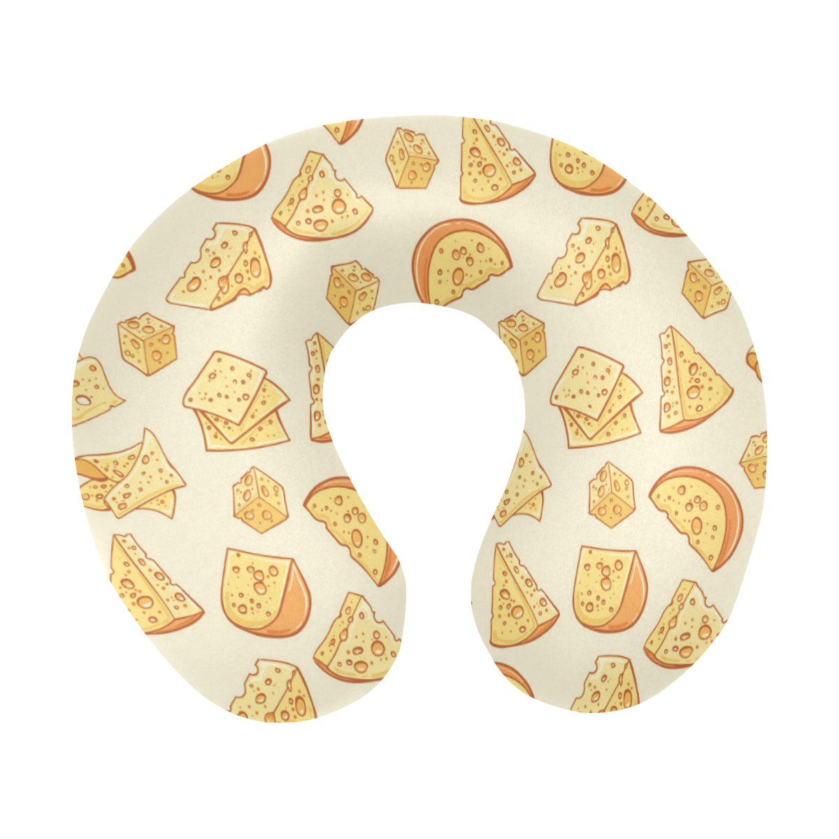 Cheese Pattern Print Design 01 U-Shaped Travel Neck Pillow
