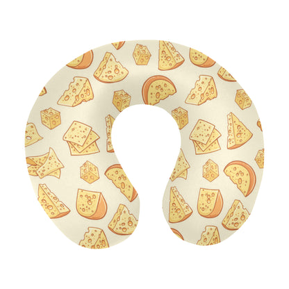 Cheese Pattern Print Design 01 U-Shaped Travel Neck Pillow