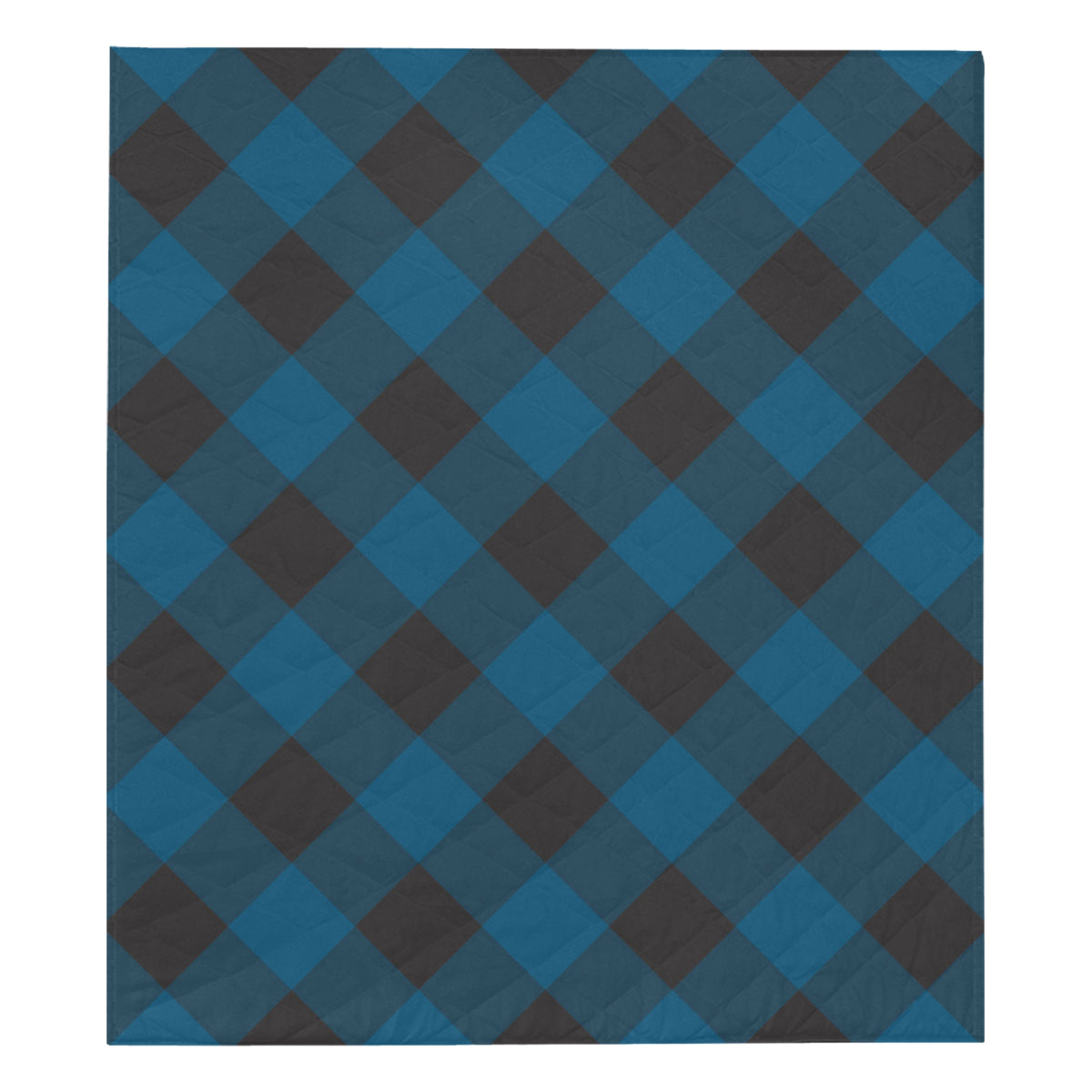 Plaid Blue Pattern Print Design A04 Premium Quilt