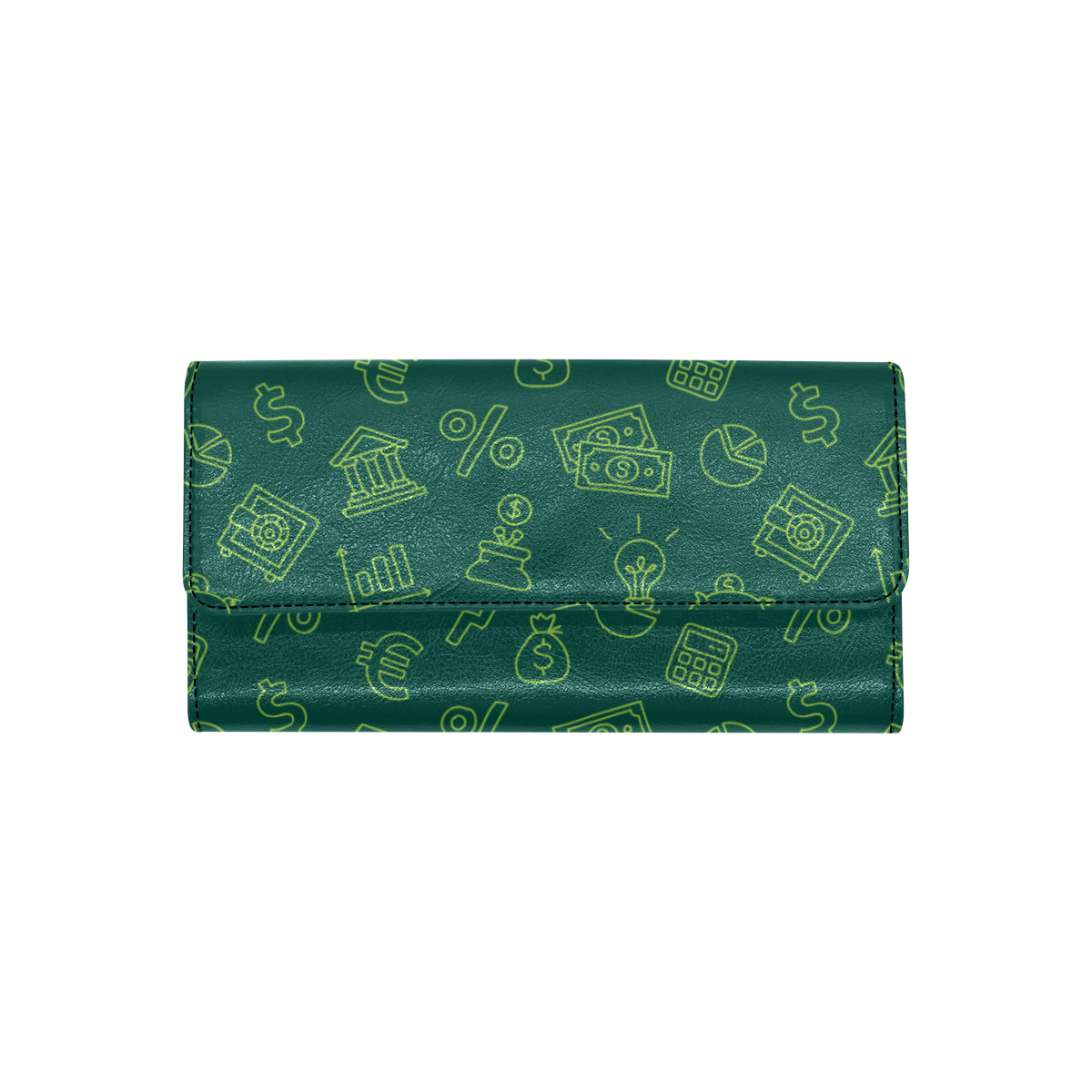 Accounting Financial Pattern Print Design 02 Women's Trifold Wallet