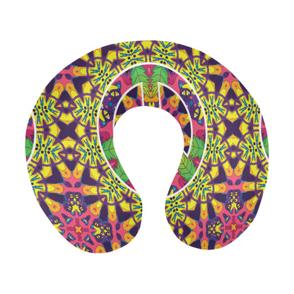 Peace Sign Pattern Print Design A04 U-Shaped Travel Neck Pillow