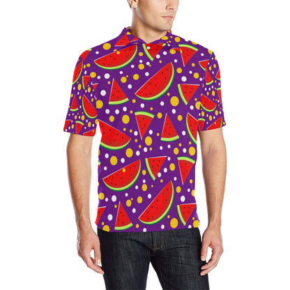 Watermelon Pattern Print Design WM010 Men Polo Shirt