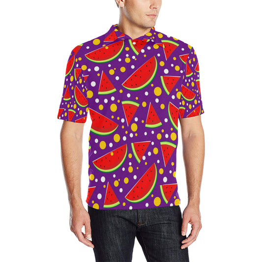 Watermelon Pattern Print Design WM010 Men Polo Shirt