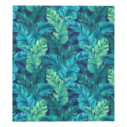 Banana Leaf Pattern Print Design BL05 Premium Quilt