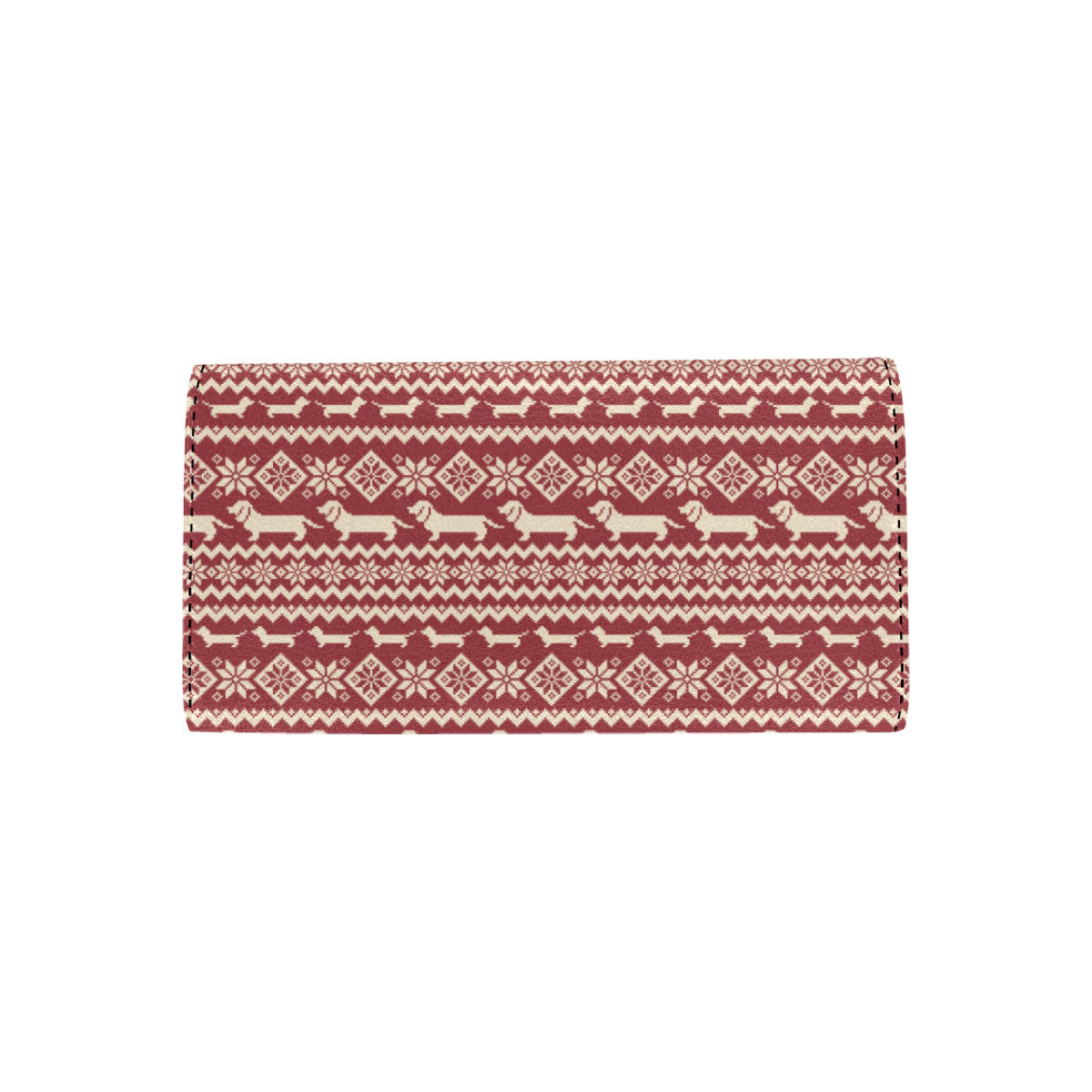 Dachshund Pattern Print Design 09 Women's Trifold Wallet