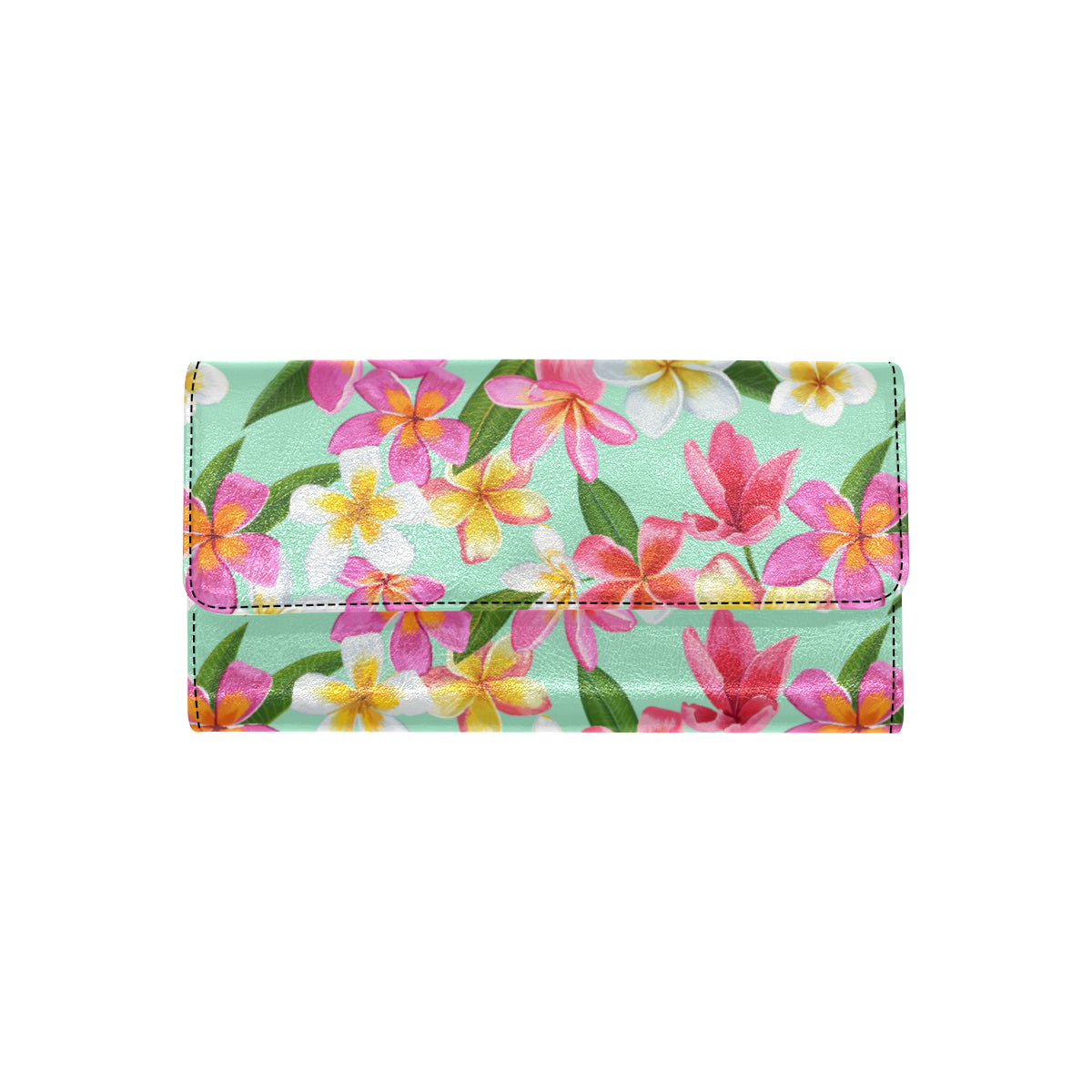 Plumeria Pattern Print Design PM014 Women's Trifold Wallet