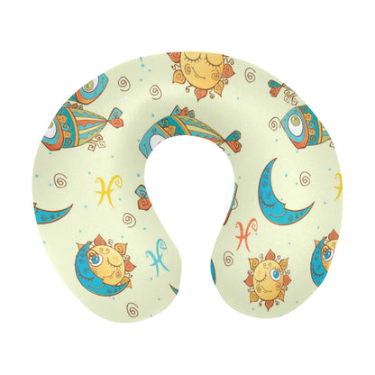 Pisces Pattern Print Design A03 U-Shaped Travel Neck Pillow