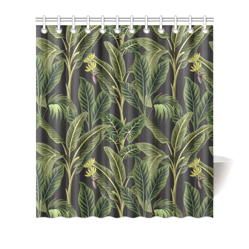 Banana Leaf Pattern Print Design BL04 Shower Curtain