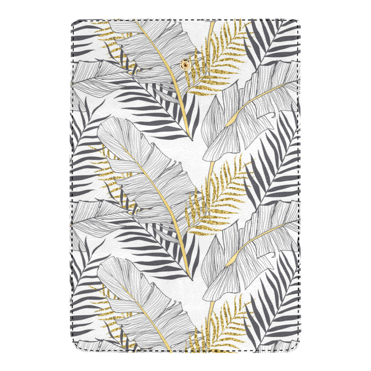 Gold Glitter Tropical Palm Leaves Women's Trifold Wallet