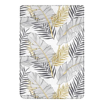 Gold Glitter Tropical Palm Leaves Women's Trifold Wallet