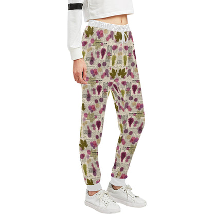 Wine Style Design Print Unisex Sweatpants