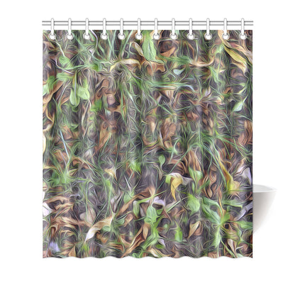 Camouflage Realistic Tree Print Shower Curtain