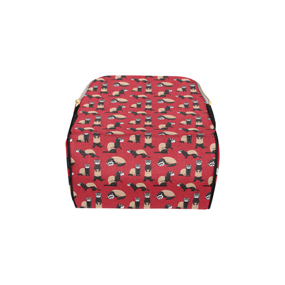 Ferret Pattern Print Design 02 Diaper Bag Backpack
