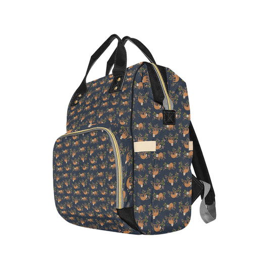 Sloth flower Design Themed Print Diaper Bag Backpack
