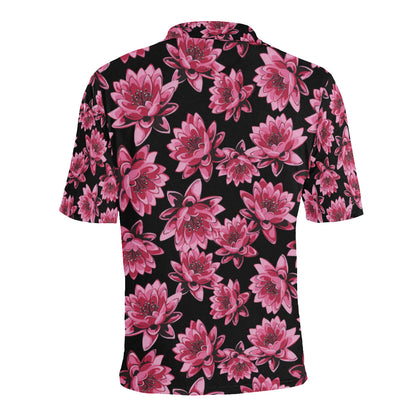 Lotus Pattern Print Design 03 Men Polo Shirt