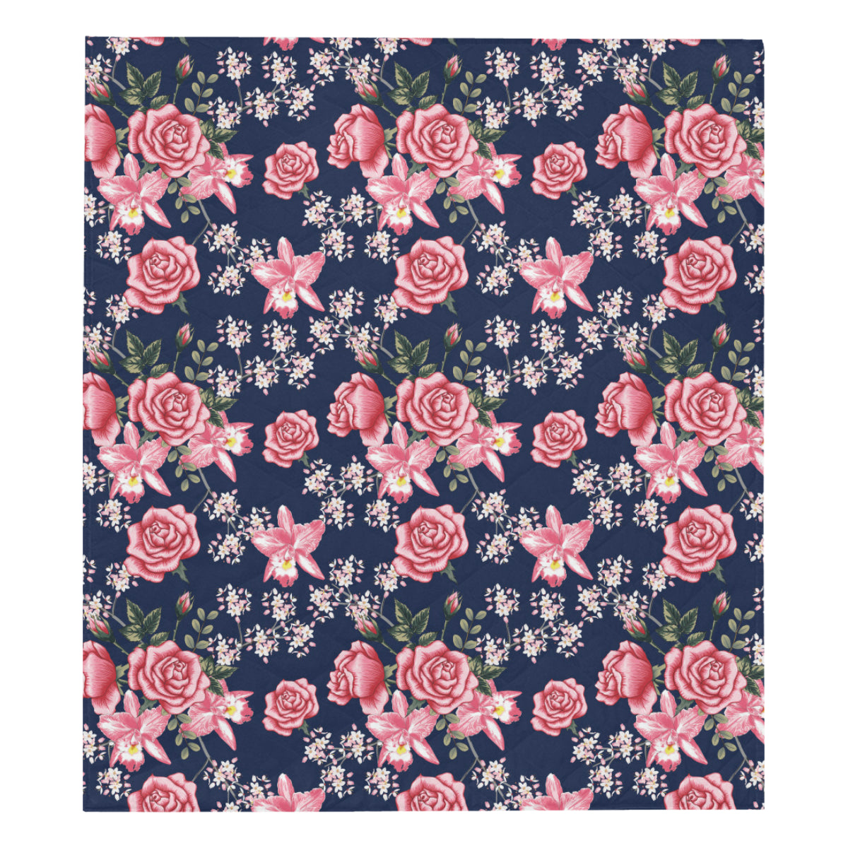 Rose Pattern Print Design A05 Premium Quilt
