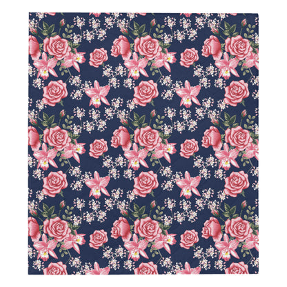 Rose Pattern Print Design A05 Premium Quilt