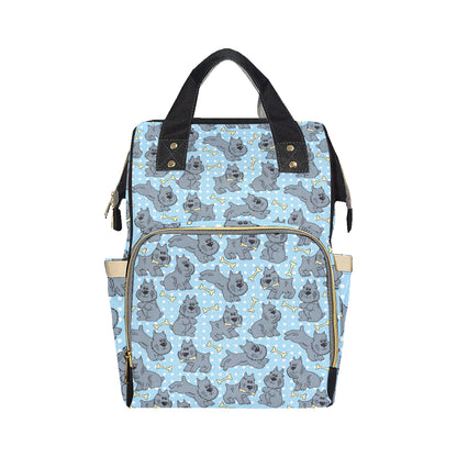 Schnauzers Pattern Print Design A02 Diaper Bag Backpack