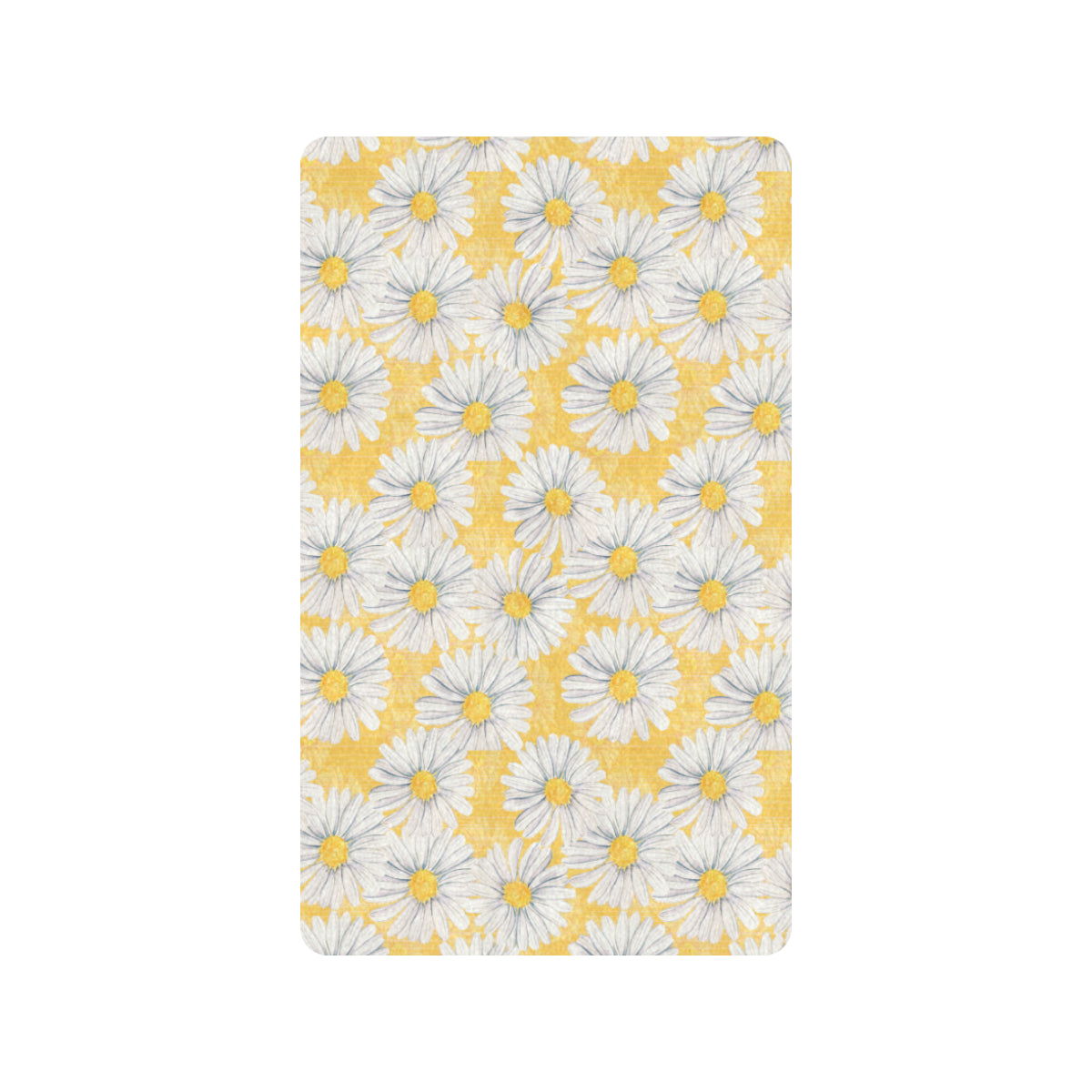 Daisy Yellow Watercolor Print Pattern Rubber Doormat