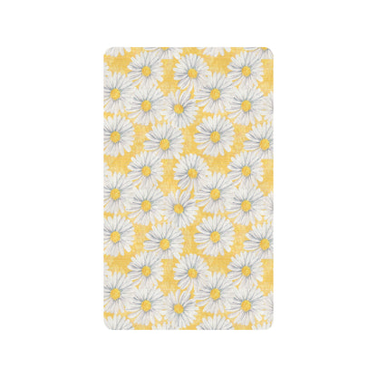 Daisy Yellow Watercolor Print Pattern Rubber Doormat