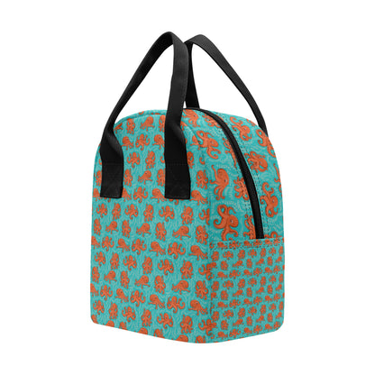 Octopus Cartoon Design Print Themed Insulated Lunch Bag