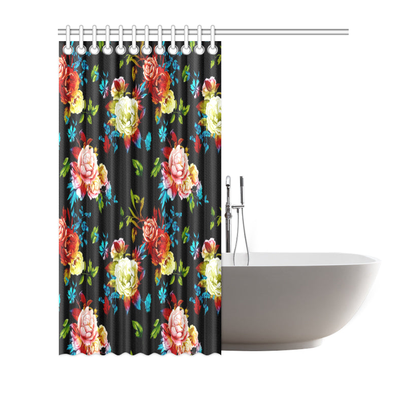 Peony Pattern Print Design PE07 Shower Curtain