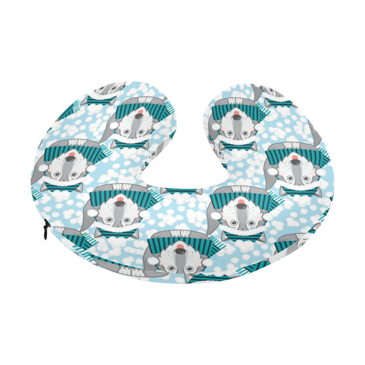 Alaskan Malamute Pattern Print Design 01 U-Shaped Travel Neck Pillow