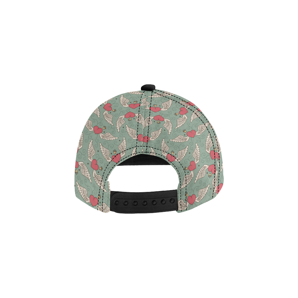 Angel Wings Heart Design Themed Print Snapback Cap