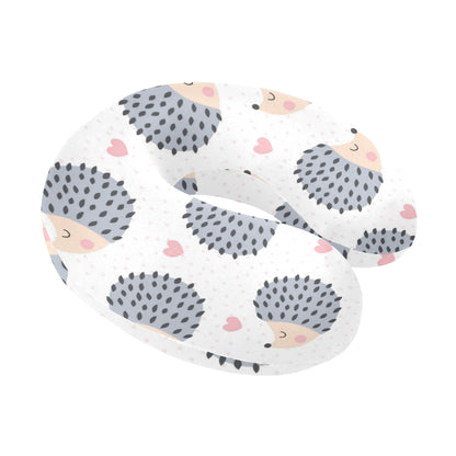 Hedgehog Baby Pattern Print Design 03 U-Shaped Travel Neck Pillow