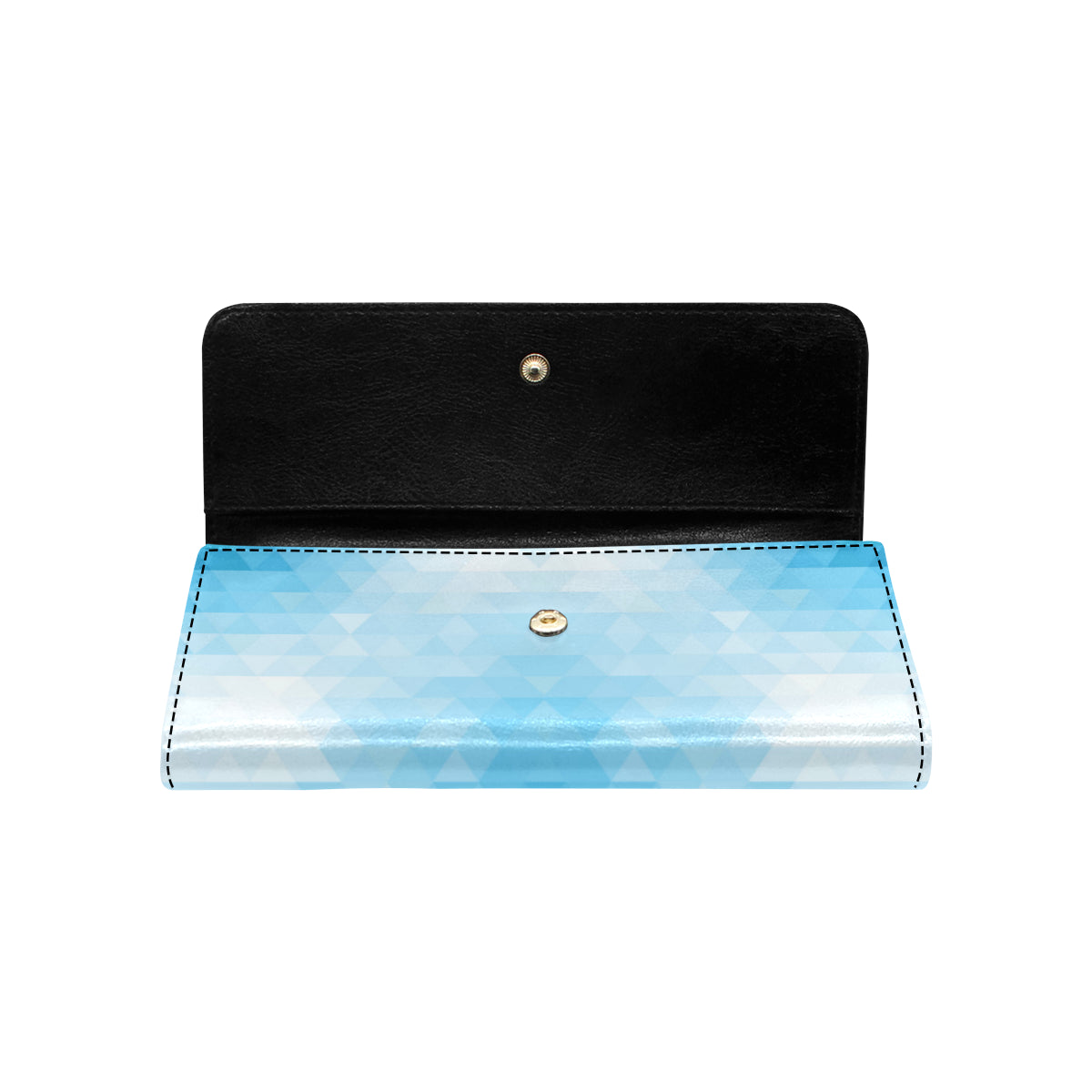 Geometric Blue Pattern Print Design 01 Women's Trifold Wallet
