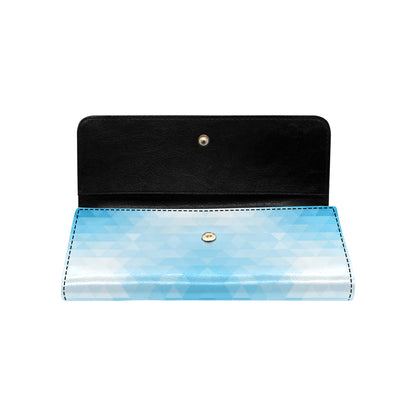 Geometric Blue Pattern Print Design 01 Women's Trifold Wallet