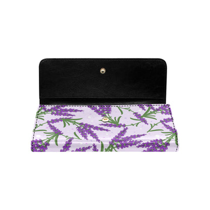 Lavender Pattern Print Design LV02 Women's Trifold Wallet