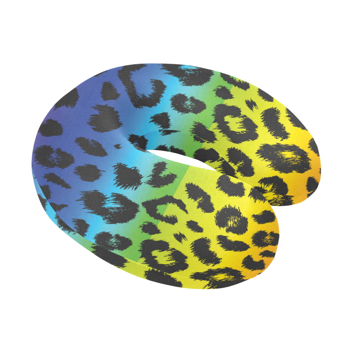 Rainbow Leopard Pattern Print Design A01 U-Shaped Travel Neck Pillow