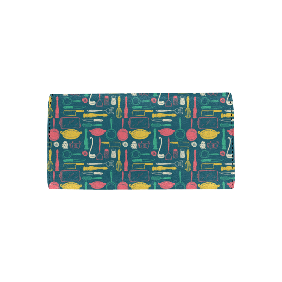 Cooking Kitchen Tools Pattern Print Design 01 Women's Trifold Wallet