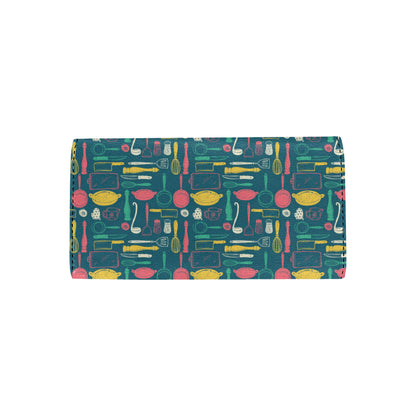 Cooking Kitchen Tools Pattern Print Design 01 Women's Trifold Wallet