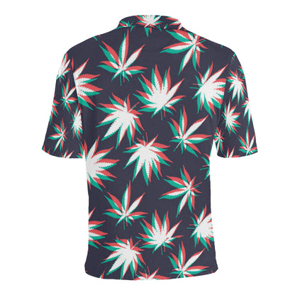 Pot Leaf Pattern Print Design A01 Men Polo Shirt