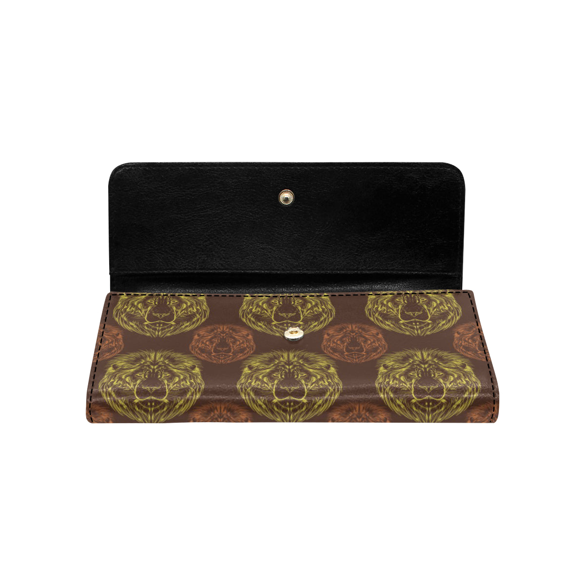 Lion Pattern Print Design 04 Women's Trifold Wallet