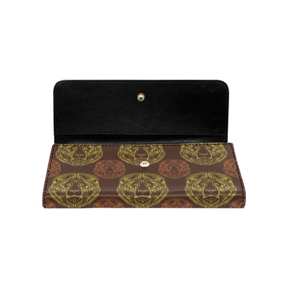 Lion Pattern Print Design 04 Women's Trifold Wallet
