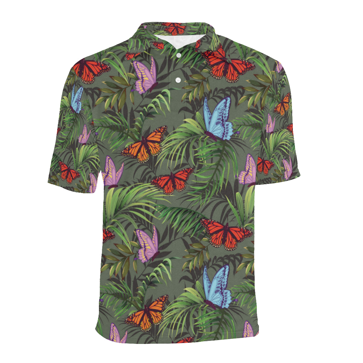 Monarch Butterfly Pattern Print Design 04 Men Polo Shirt