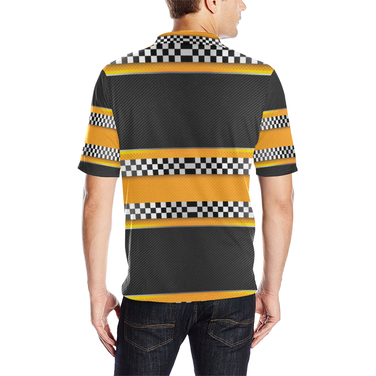 Checkered Pattern Print Design 01 Men Polo Shirt