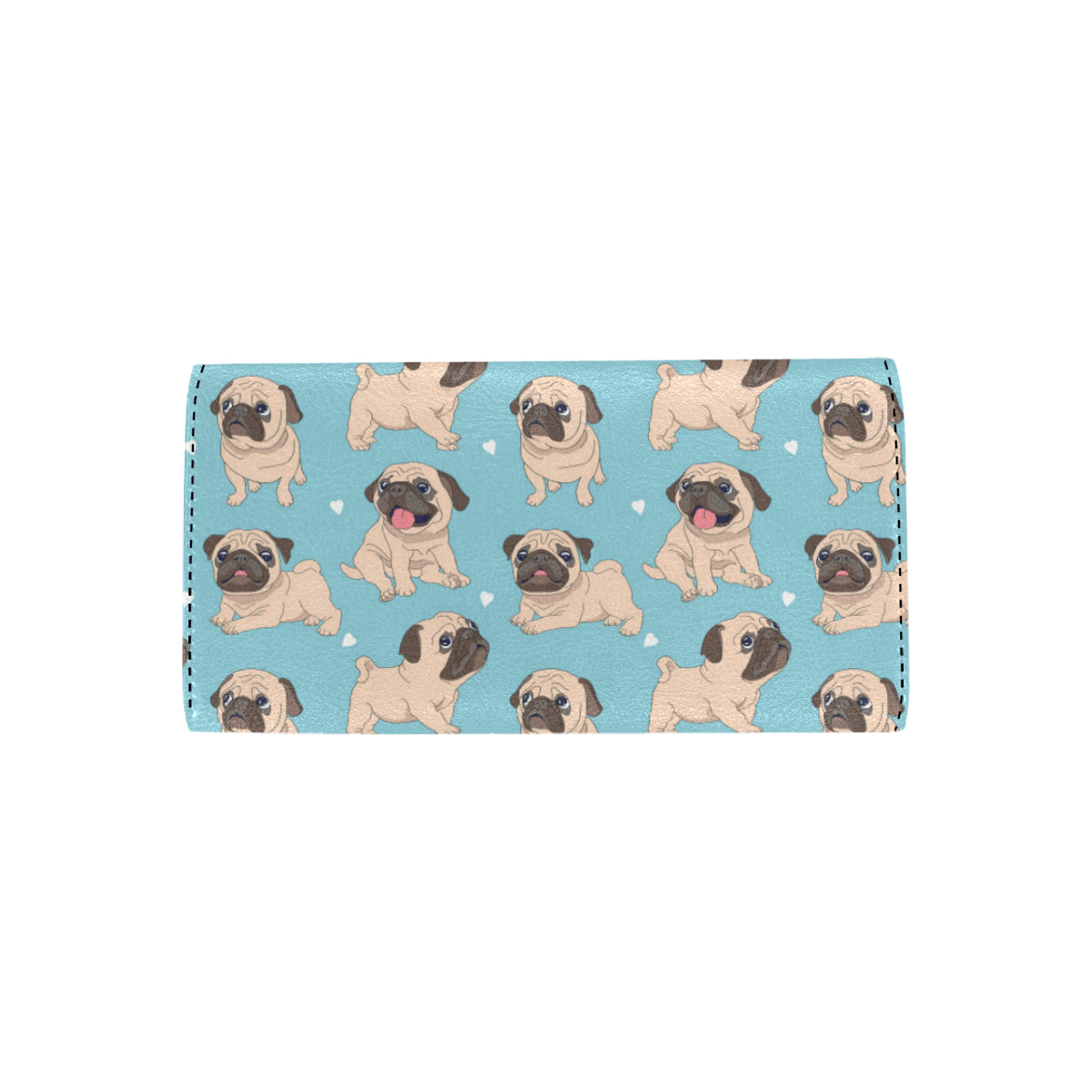 Pug Pattern Print Design A03 Women's Trifold Wallet