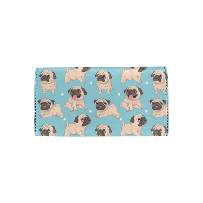 Pug Pattern Print Design A03 Women's Trifold Wallet