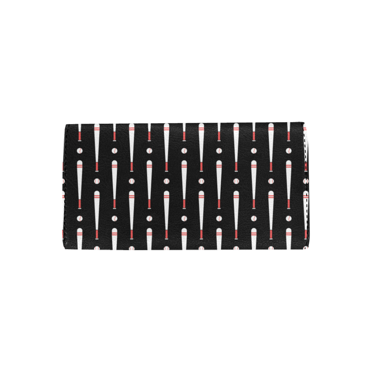 Baseball Pattern Print Design 03 Women's Trifold Wallet