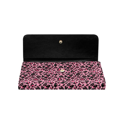 Cheetah Pink Pattern Print Design 01 Women's Trifold Wallet