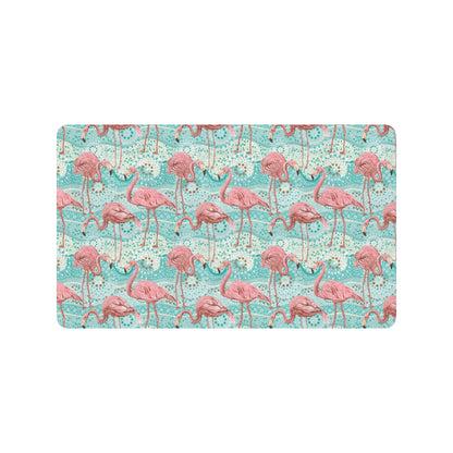 Flamingo Background Themed Print Rubber Doormat