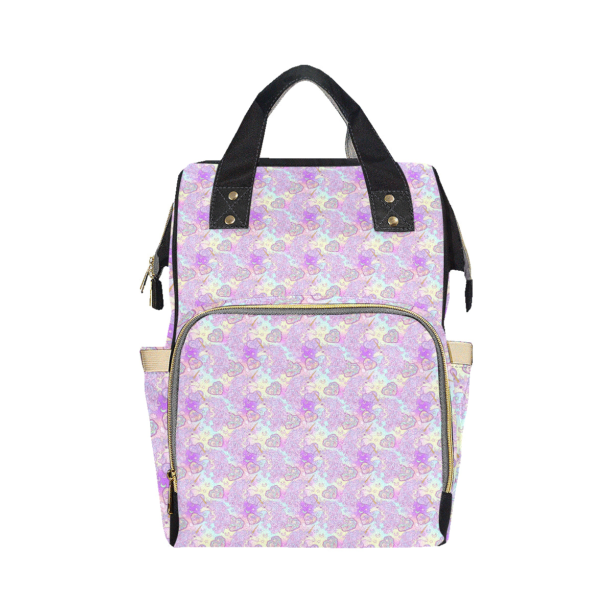 Unicorn Rainbow Star Heart Print Diaper Bag Backpack