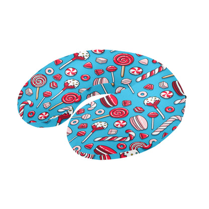 Candy Pattern Print Design 05 U-Shaped Travel Neck Pillow